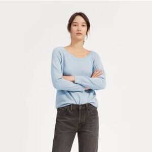 Everlane The Cashmere Ballerina Raglan sweater Size Small Color Heathered Blue